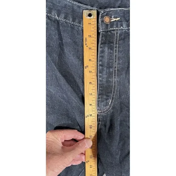 Vintage Y2K Kani Gold Shorts Raw Hem Blue Dark Wash Denim Jean 13" Inseam Sz 46‎ - Picture 4 of 11